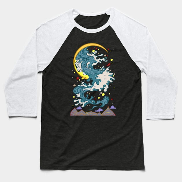 Wave Baseball T-Shirt by WordFandom